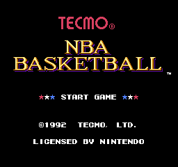 Tecmo NBA Basketball (USA) Title Screen